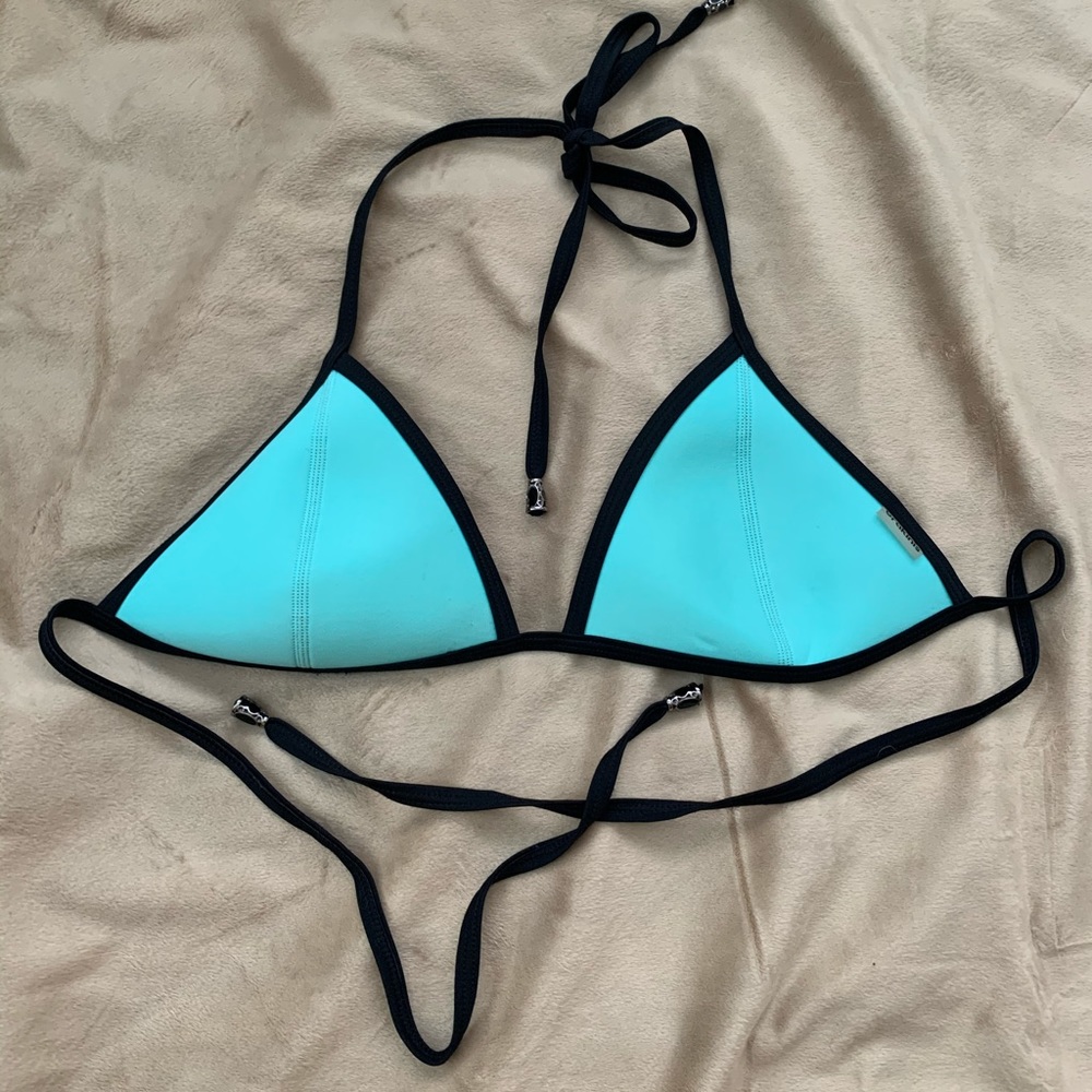 Blue bikini top
